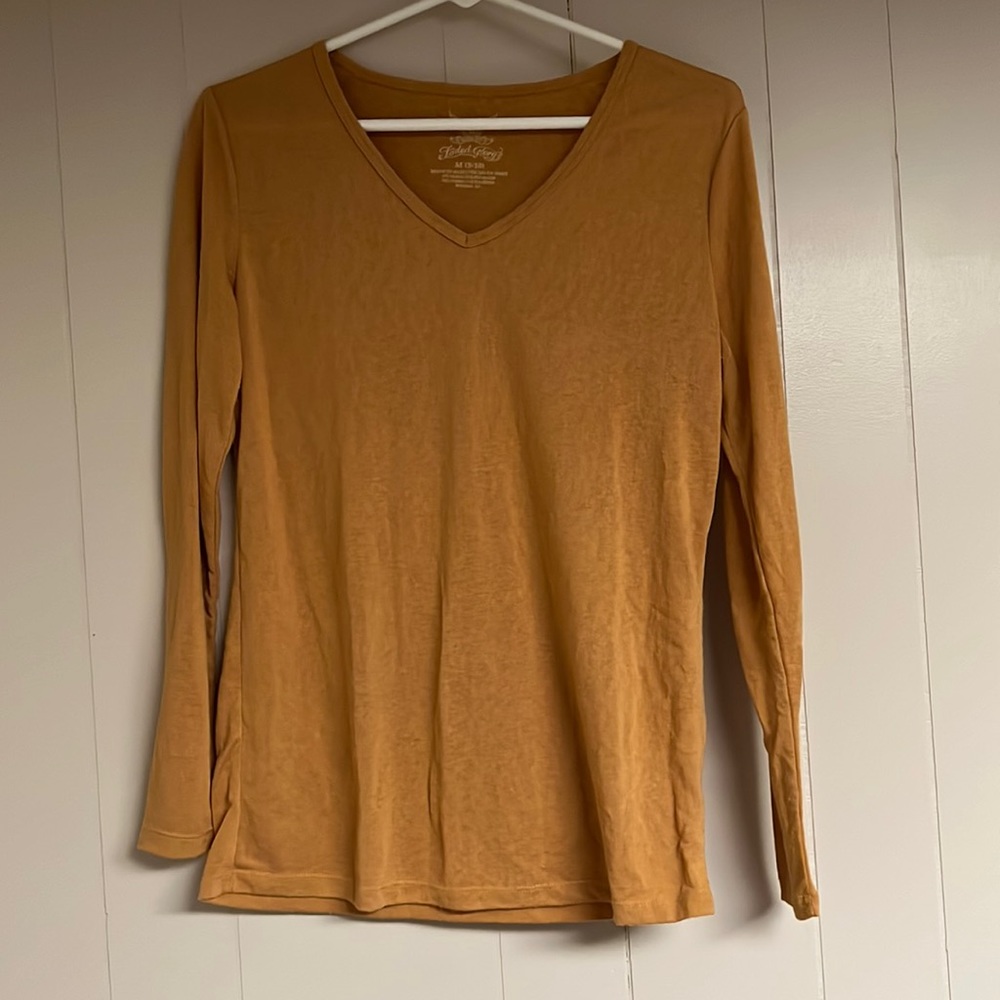FADED GLORY Mustard Long-Sleeved Tee